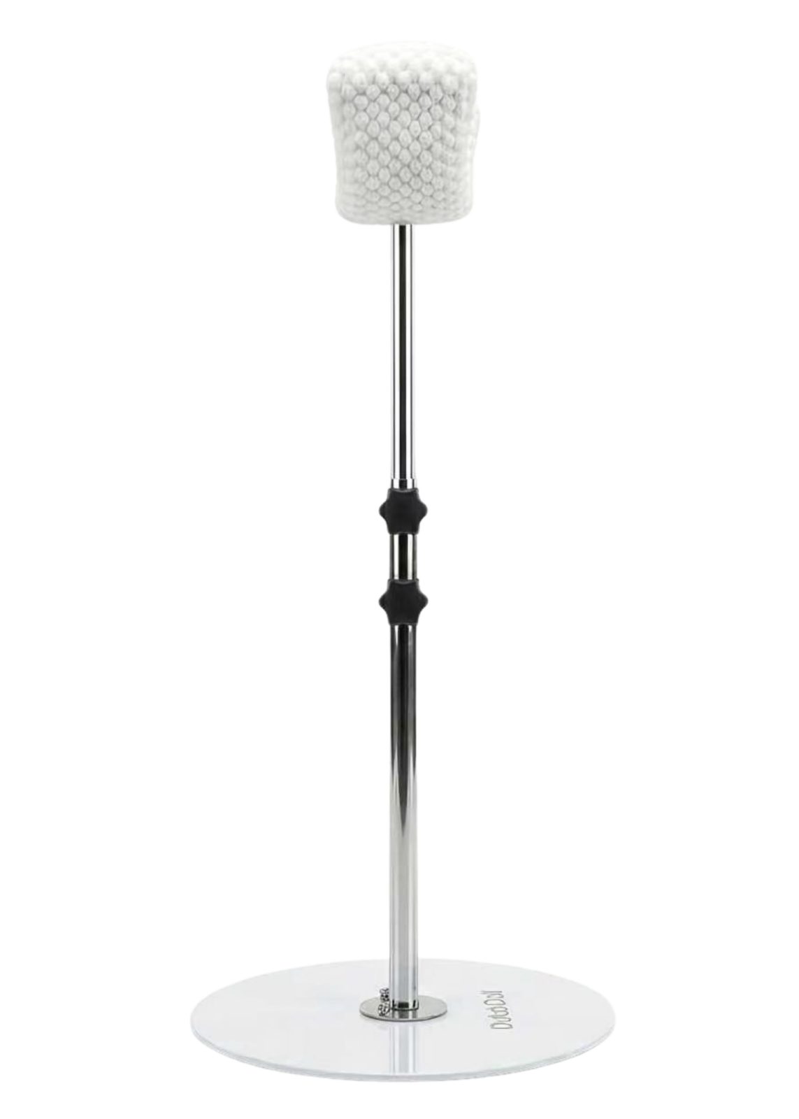 DutchDoll szexbaba állvány 115 cm krómozott rúddal, fehér talplemezzel és állítható tartóval